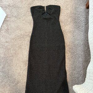 Handmade Black Strapless Maxi Dress – One of a Kind from Mykonos